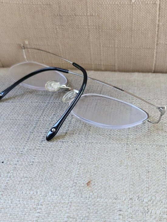 Carrera Glasses Frame Silver Tone Half Rim Wired Eyeglasses Frame Made in Italy main image 11